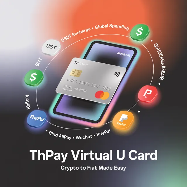 THPay海外虚拟U卡 – 支持 USDT 充值，绑定主流支付平台的多功能虚拟 Mastercard