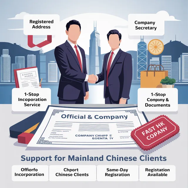 香港公司注册全套服务（包地址、公章、秘书服务等）